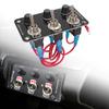 Universal Engine Start Push Button 3 Gang Switch Power Fuses Holder Control Panel Compatible for 12V/24V Marine Vehicles