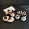 2024 Kids Plush Flats for Girls Winter New Fashion Korean Cute Style Soft Anti-slippery Versatile Chic Keep Warm Leather Shoes