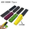 Micro Detail Sander Paper Kit 71-131Pcs Wet Dry Sandpaper Assorted Grit 3.5”x 1”Hand Sanding Block with Hook and Loop Sanding