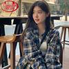 Langsha Women's Vintage Loose Fit Long Sleeve Button-Down Shirt