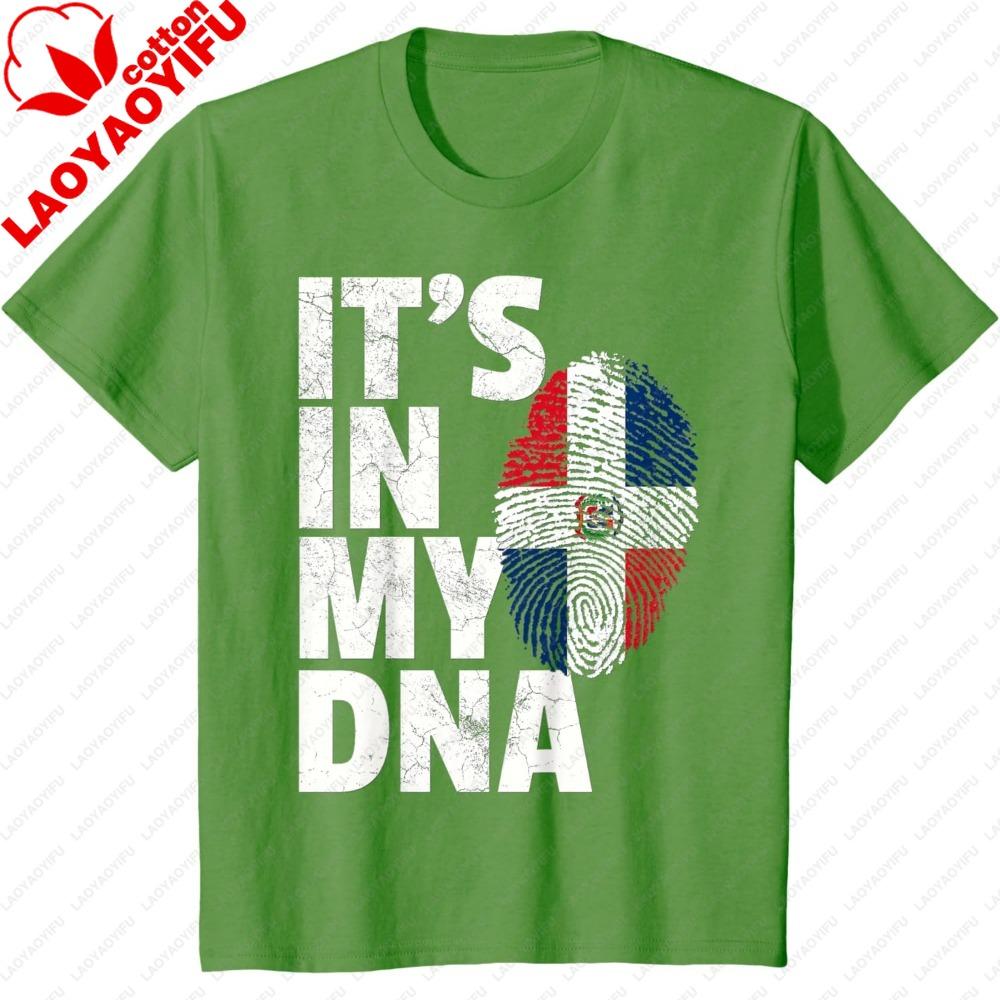 Its In My DNA Dominican Republic Flag Official Pride Gift TShirt Retro Fashion Flag Print Tops Classic Pattern Tees
