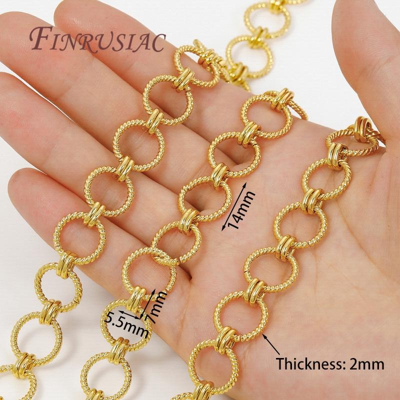 Multiple Styles 0.5-1 Meter 18K Gold Plated Roll Bulk Chains Cable Link Chains For Necklaces High Quality Jewelry Accessories