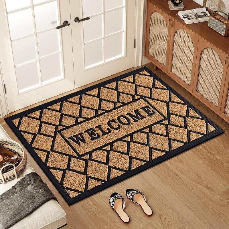 Modern Welcome Door Mat, Non-Slip and Wear-Resistant Kitchen Floor Mat, Indoor and Outdoor Entrance Carpet, Home Decor
