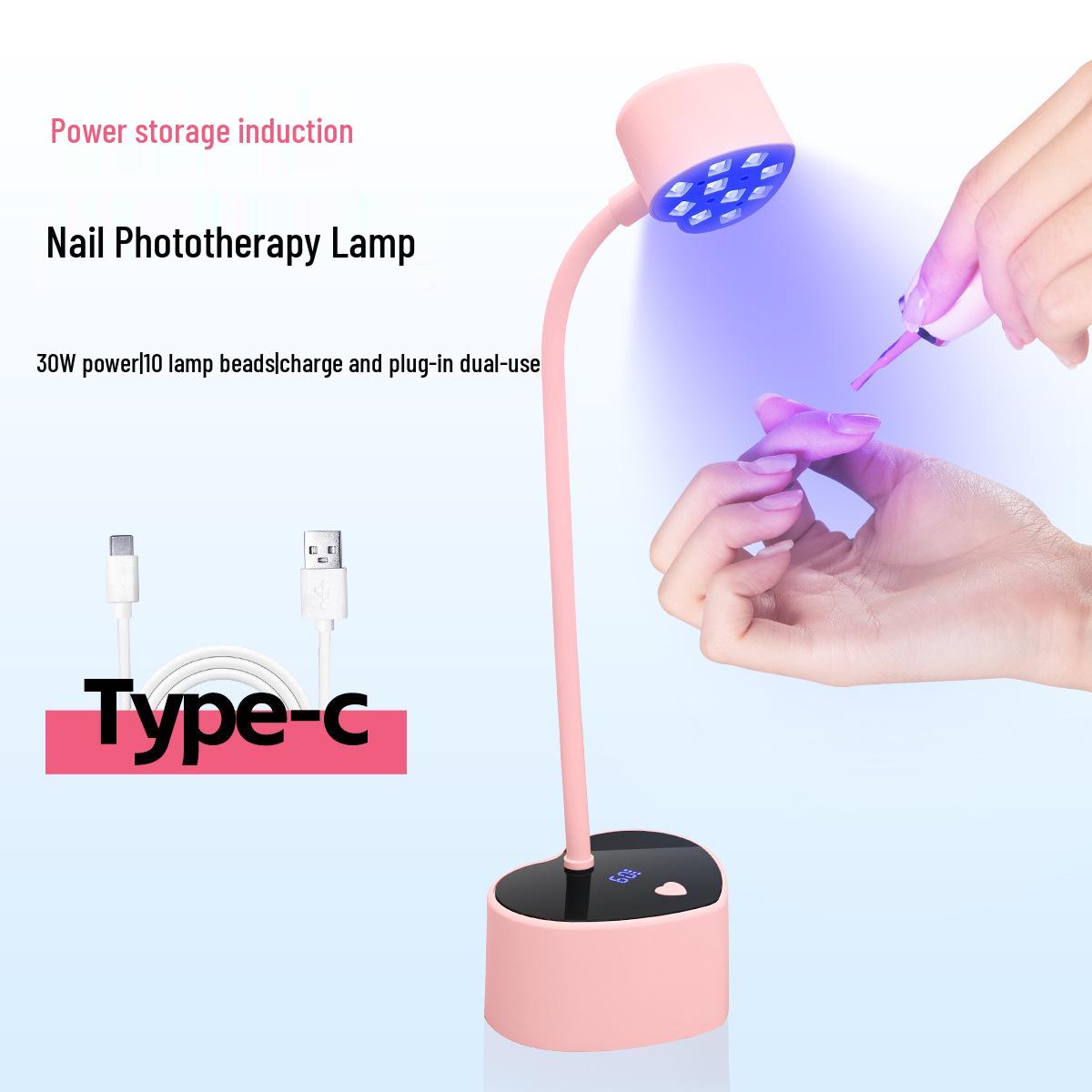 

Лампа для фототерапии ногтей в форме сердца: Быстросохнущий, Гель-лак для ногтей, Настольная зарядка, Индукционная технология. розовый