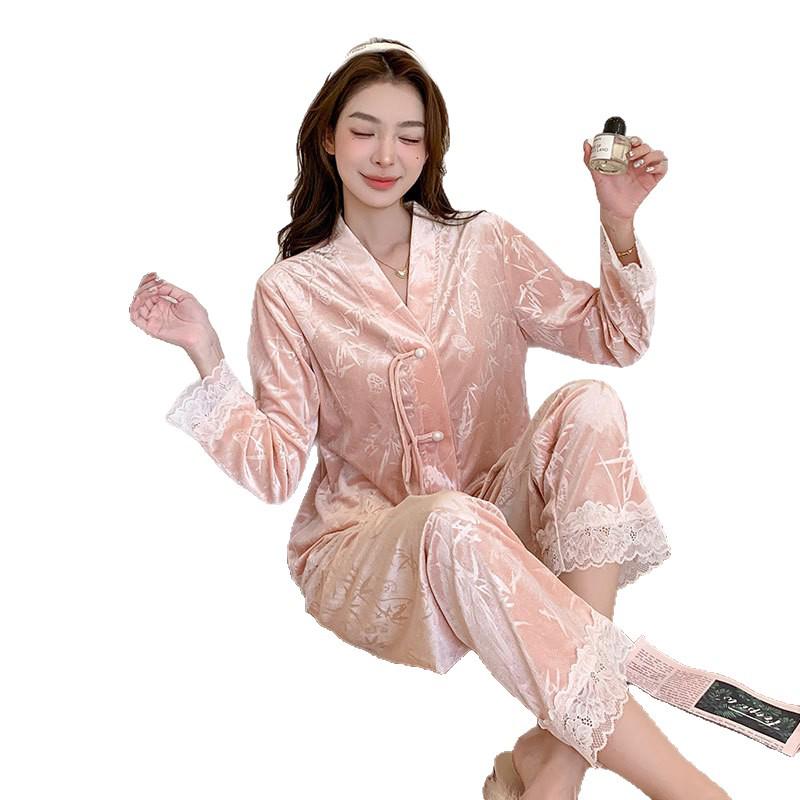 Elegant Autumn/Winter Women's Pajamas - Pure Desire, High-End Style with a Radiant Look