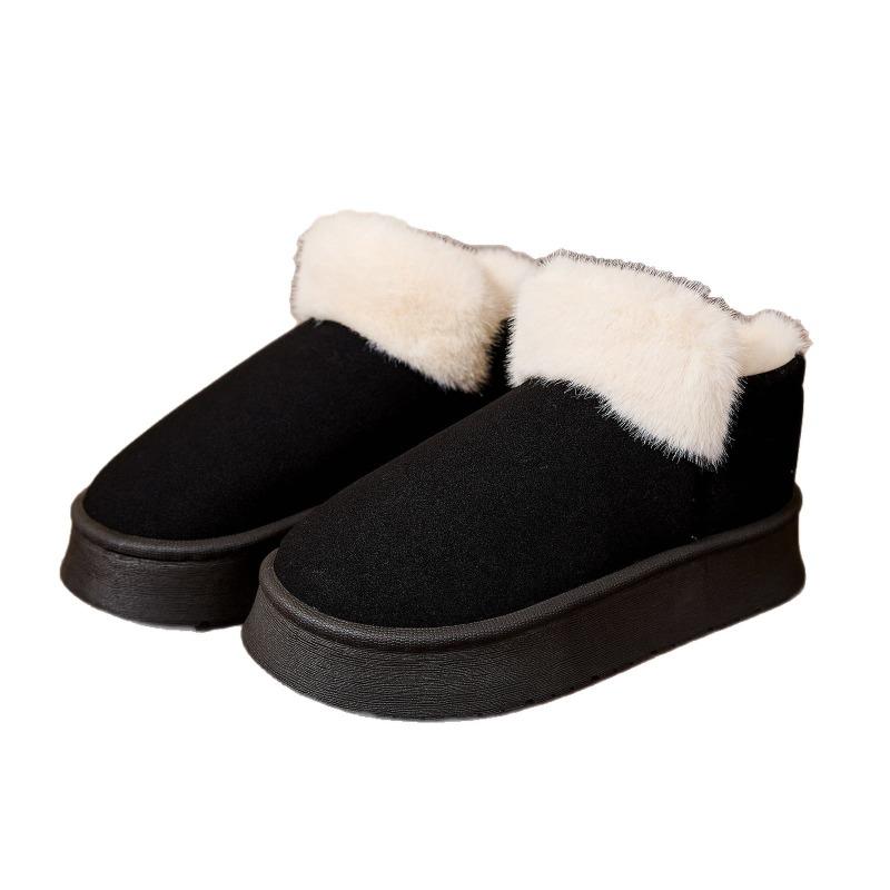 Hot-selling low-top piled thickened winter warm snow boots new couple thick-soled non-slip short wool cotton shoes