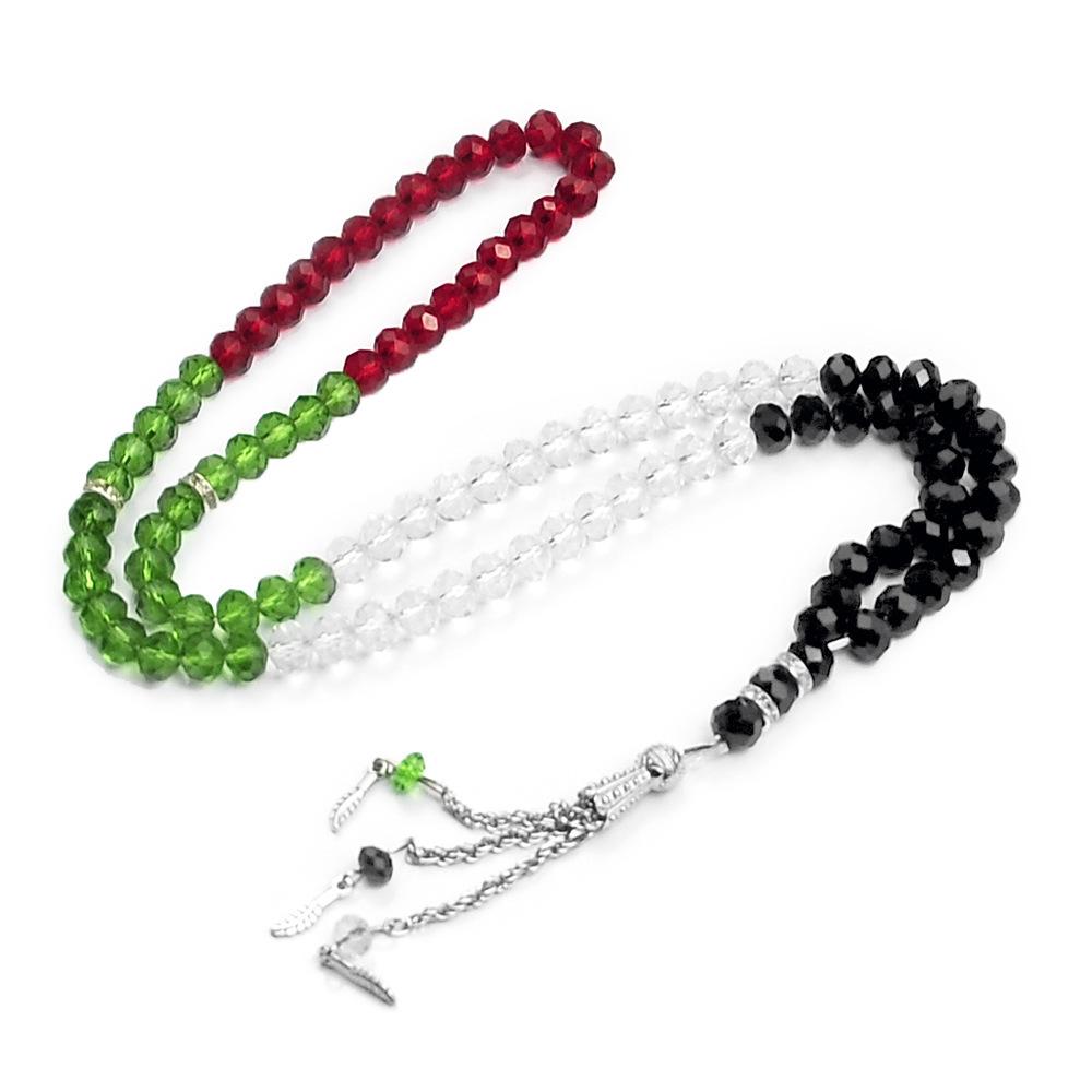 Brățară Rozariu Islamic din Cristal Fațetat cu 99 de Mărgele – 8MM Colorat Musulman Tasbih
