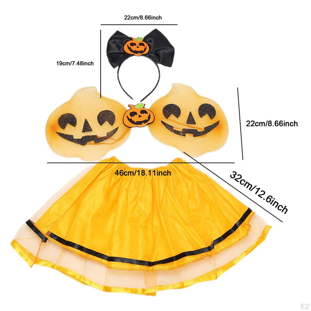 Girls Pumpkin Costume Halloween Outfit for School Performances Photography Props