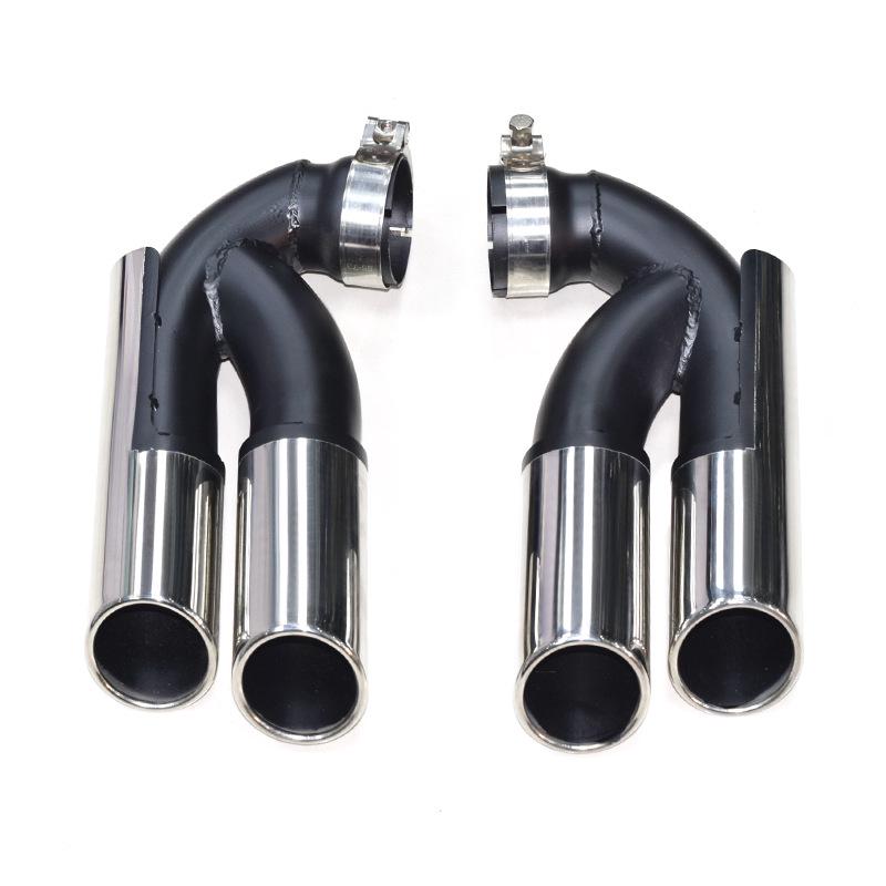 Enhanced Quad-Outlet Exhaust Pipe for 2004-2024 Volkswagen Touareg, Triple-Layer Single-Tip Design