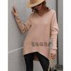 Womens V-Neck Loose Knit Sweater Office Commute - Solid Color Long Sleeve Pullover In Cotton Blend