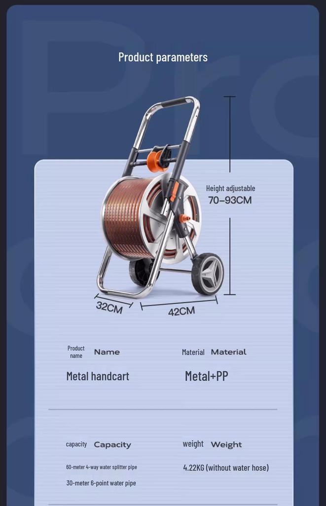 High-Pressure Metal Hose Reel for Car Wash & Garden Watering