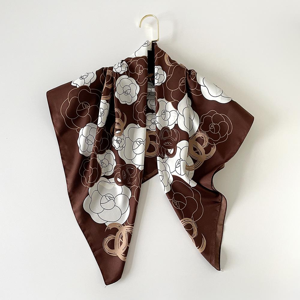 New Spring and Summer Style Twill Printed Imitation Silk Scarf for Women Fresh and Sweet Professional Scarf Printed Scarf