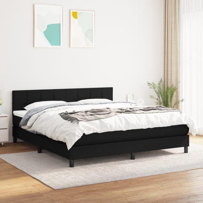 3140067 vidaXL Divan Bed with Mattress Black 160x200 Cm Fabric
