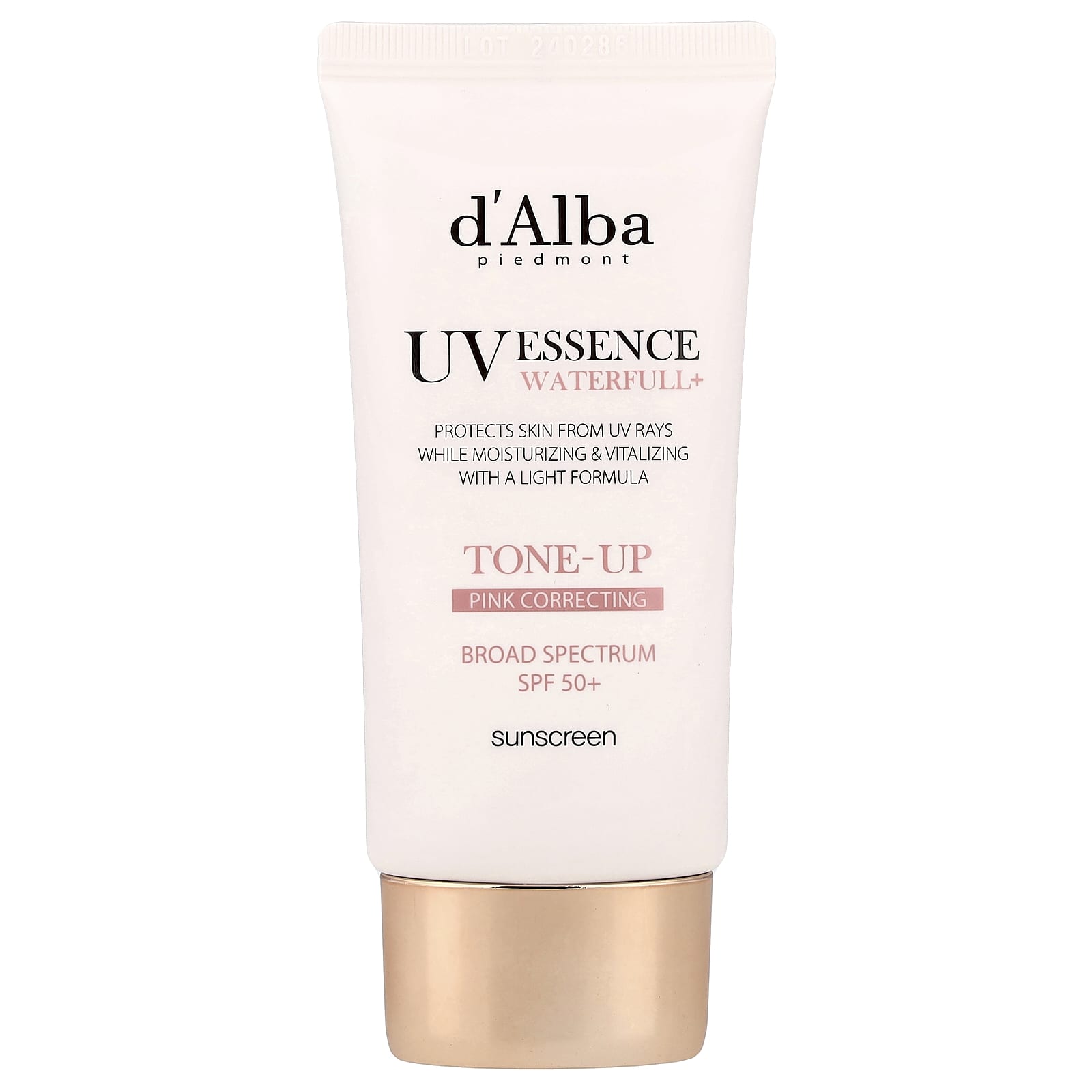 

D Alba, Uv Essence Waterfull+ Sunscreen, Tone Up Pink Correcting, Spf 50+, 50Ml(1.69Fl Oz)