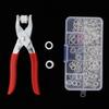 100Pcs DIY 9.5mm Prong Ring Snap Fasteners Press Studs Popper With Plier Tools for Leather, Coat,
