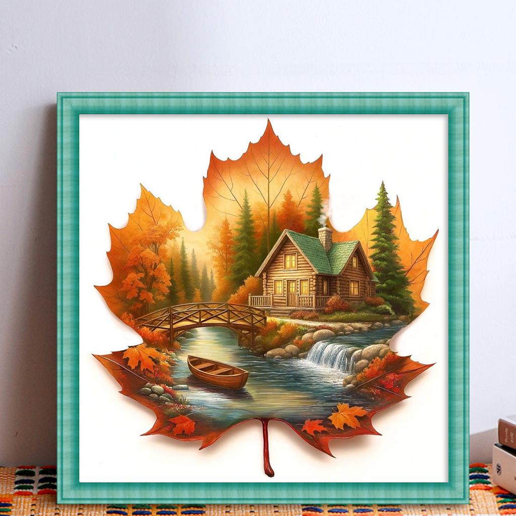 Landscape Full 11CT DIY Stamped Cross Stitch Kits 17.72x17.72in Cross Stitch Art and Crafts Kits for Adults Home Decor