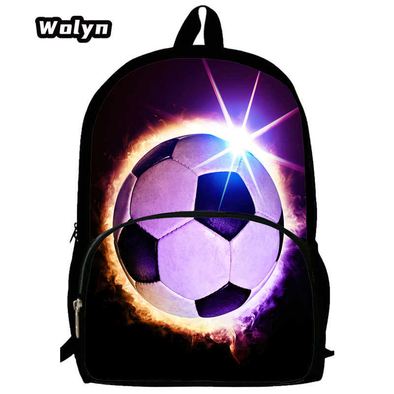 Football School Bag High Definition Waterproof Printing Multi-Functional Load Reduction Ridge Backpack