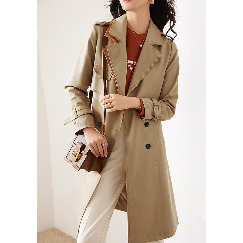 High-quality trench coat women's new spring and autumn medium and long early spring thin coat trendy women's clothing