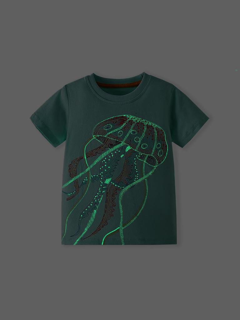 Quallen leuchten T-Shirt mit kurzen Ärmeln für Kinder - Frühling/Sommer