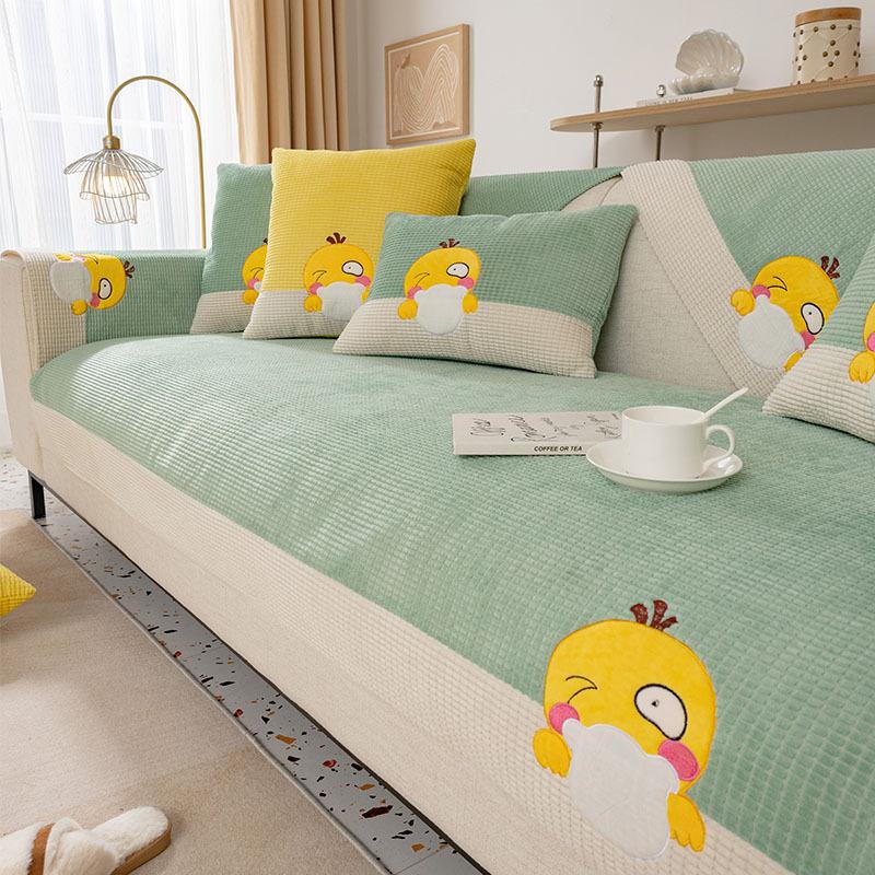 

Подушка для дивана, зимний нескользящий чехол для дивана, простая современная плюшевая подушка, универсальная ткань для полного покрытия на все времена года 70*70cm