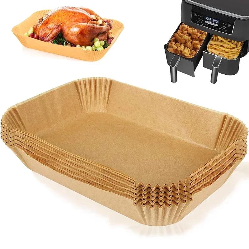 Disposable Air Fryer Grill Rectangular Large Capacity Baking Tray NonStick Air Fryer Inner Lining Paper Tray Kitchen Accessories