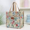 Thick Knitted Floral Fabric Tote Bag, Lunch Bag, Bento Bag, Large Capacity Portable Storage Bag, Handbag