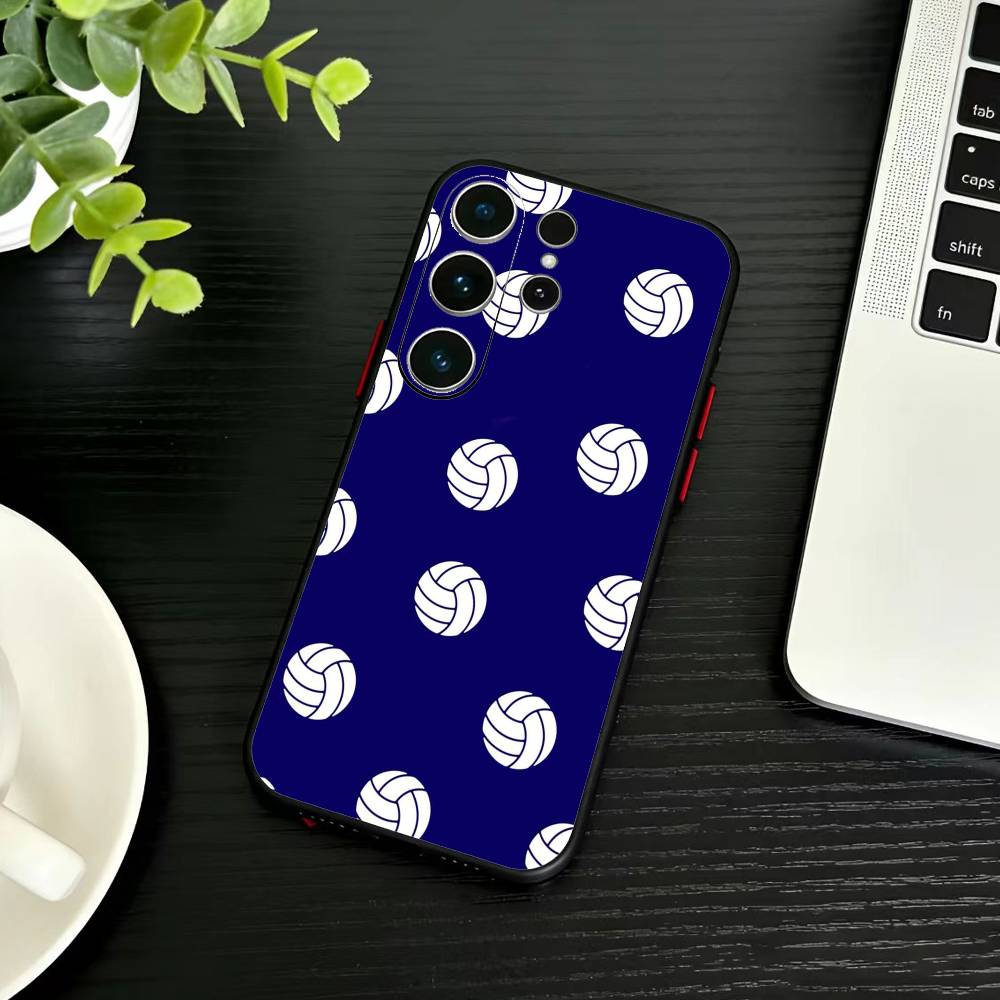 S-Volleyball Painted Phone Case For Samsung S26,S25,S24,S23,S22,S21,S20,S30,Ultra,Plus,Fe,Note,5G Black Cover