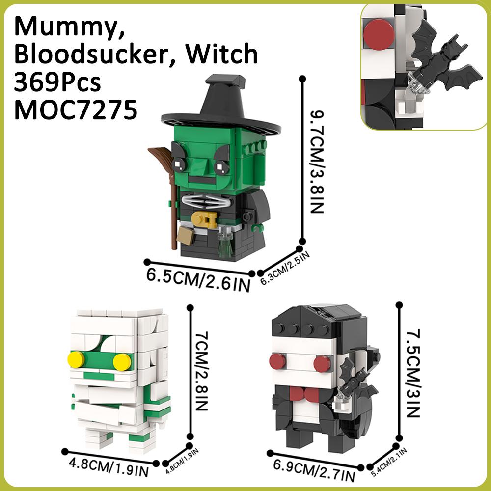 MOC Horror Movie Figure Bricks It Lydia Mummy Witch Pumpkin Compatible Building Blocks Toys For Children Friends Halloween Gifts