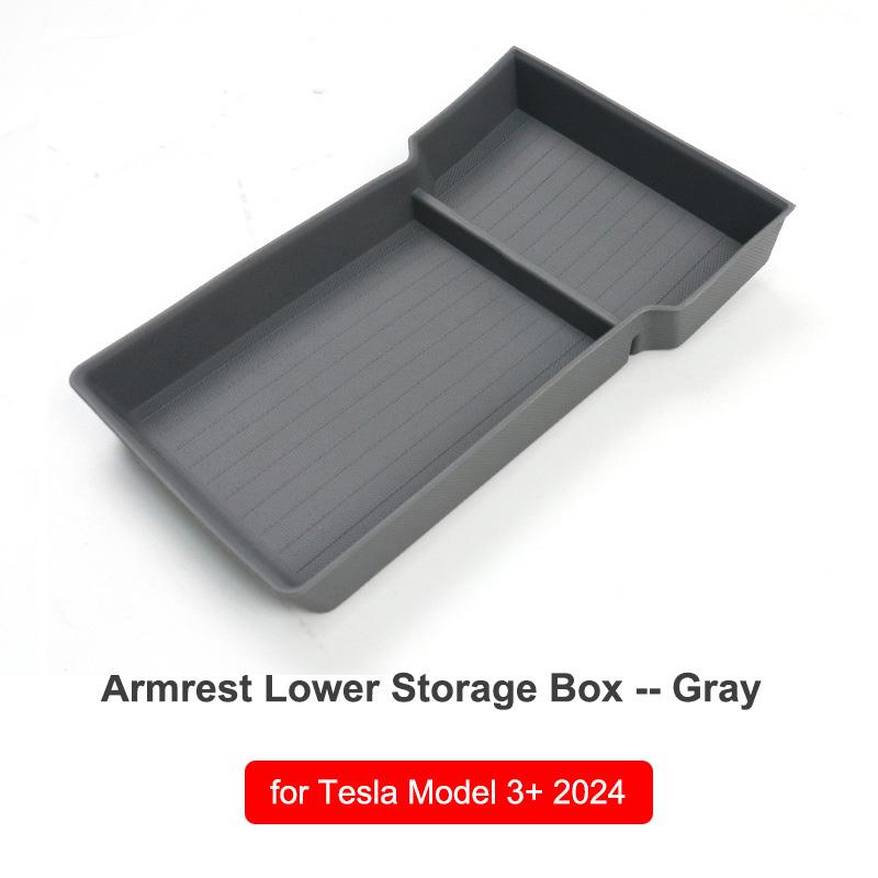 For Tesla Model 3 Highland 2024 Center Console Storage Organizer Box Armrest Box Tray Accessories Glasses Cup Phone Card Holder