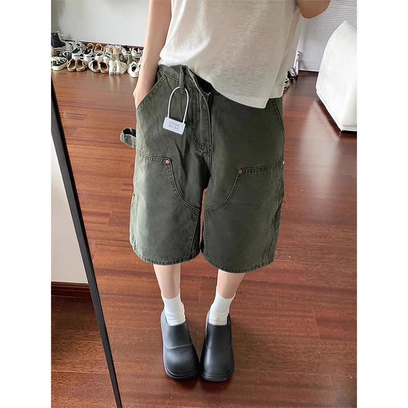 Plus Size Women s High Waist Retro Denim Shorts - Slimming Wide Leg Mid-Length XL