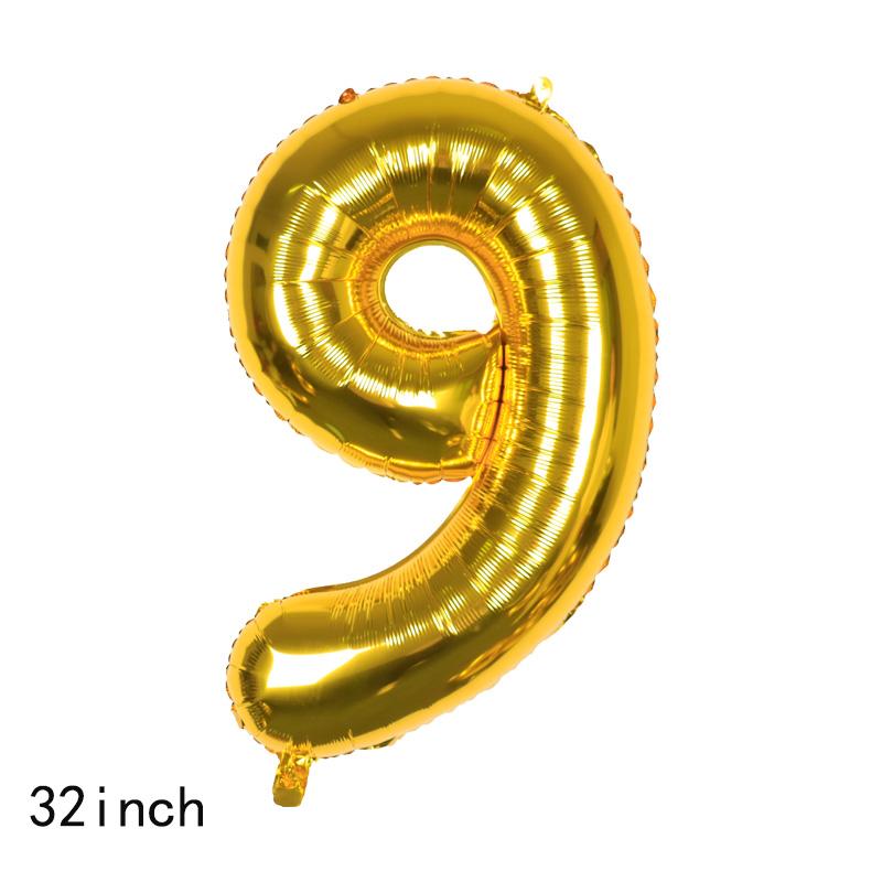 52pcs Golden Happy Birthday Party Balloons, 0-9 Numbers, for Birthday Party, Anniversary, Graduation, New Year, Valentine's Day