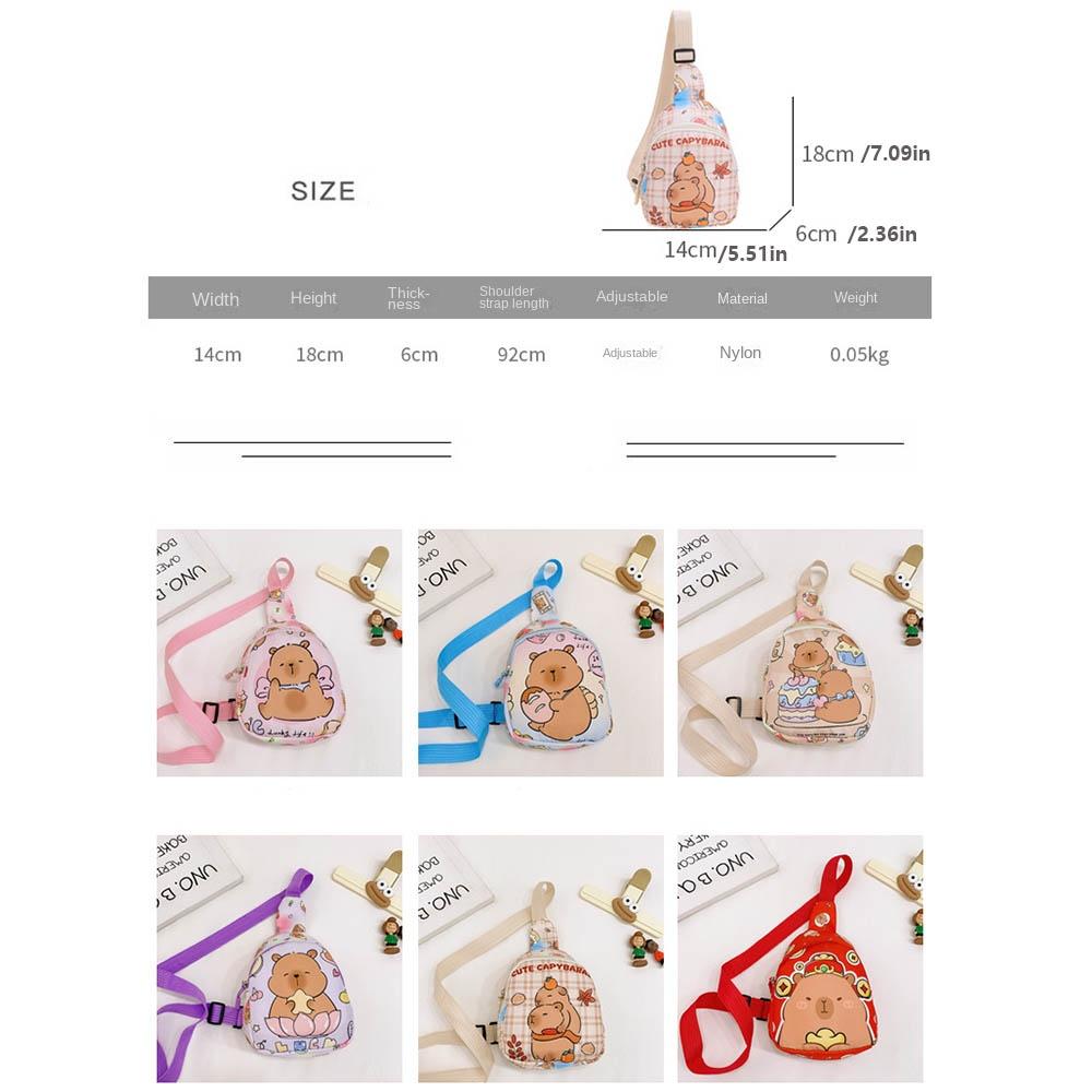 Portable Capybara Chest Bag Large Capcity Kids Crossbody Bag Cartoon Cartoon Shoulder Bag  Children