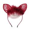 Koreanischer Stil Niedliche Katzenohren Spitze Plüsch Stirnband - Catwoman Weihnachtsfeier Accessoire