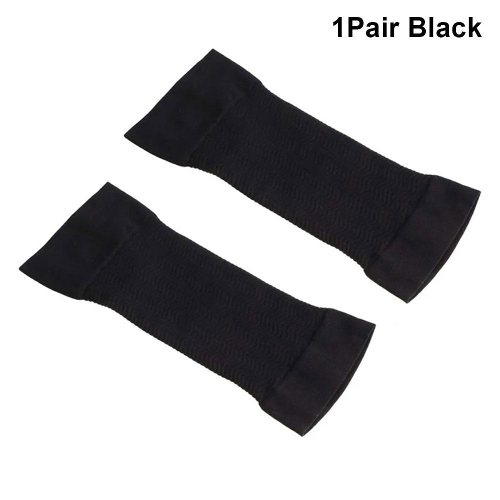 1Pair Fat Tone up Arm Shaping Sleeve Elastic Compression Wrap Band Arm Slimming Shaper  for Women 1Pair Black