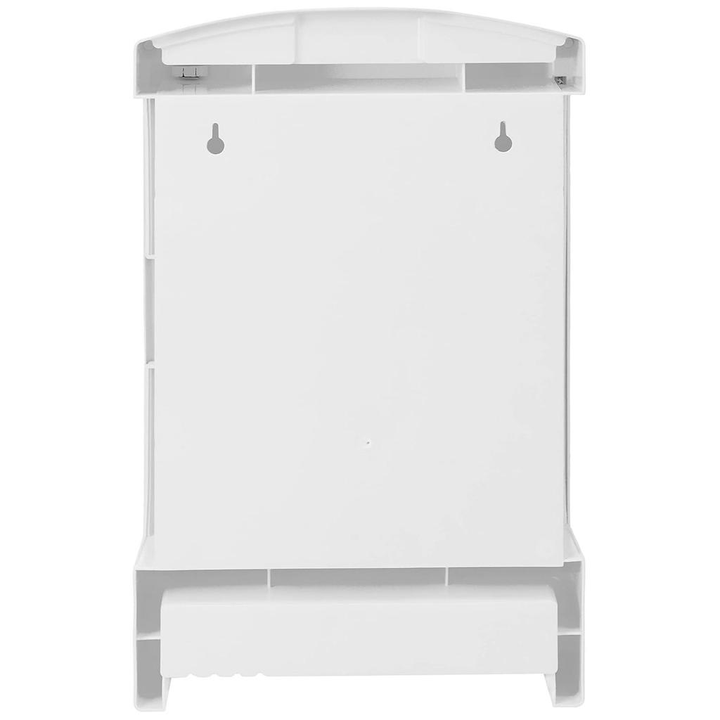 Plastová víceúčelová nástěnná úložná skříňka se zrcadlem, Malá (Bílý)