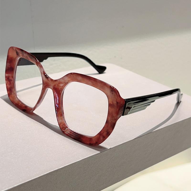 Oversized Square Glasses Women Fashion Candy Color Colorful Frames Eyewears Trendy Band Designer Non-Presciption Glasses