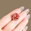 Camellia Small Brooch Rhinestone Inlay Dazzling Alloy Pin Sweater Coat Dress Suit Lapel Badge Jewelry Accessory