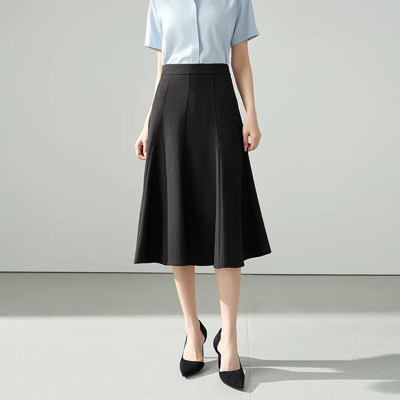 Women's Black Commuter A-Line Suit Skirt