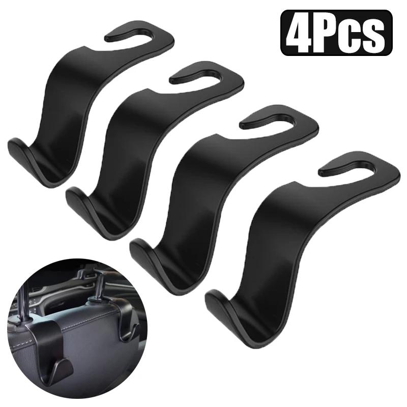 1/2/4Pcs Universal Black Car Seat Headrest Hook Storage Hanger Car Vehicle Back Seat Organizer Holder Car Interior Accessories