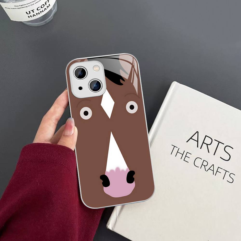 Cartoon B-BoJack Horseman For IPhone 14 13 12 Mini 11 Pro XS Max X XR 14 Plus Tempered Glass Cover