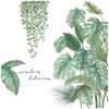 Tropical Monstera Leaf Plants Wall Art Sticker Nordic Wall Decals Vinyls Stickers Living Room Bedroom Kitchen Home Decor Sticker