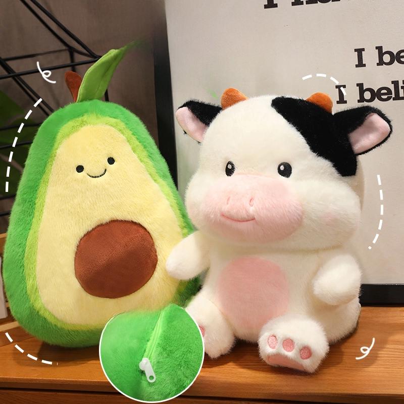 Transfiguration Avocado Dairy Cattle Plush Toy Sofa Pillow Room Decoration Gift