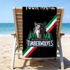 Custom Name Beach Towel Timberwolves Logo Beach Towel, Soft Microfiber, Gift for Her/Him, Birthday, for Pool, Beach, Travel, Fan gifts