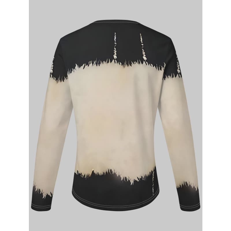 Kreativ dame-T-shirt med print og lynlås, langærmet, åndbar, blød og behagelig, velegnet til afslappet brug hele året rundt