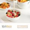 WishDeco Bowl Set of 4: Salad Bowls (600ml), Ramen Bowls, Soup Bowls, White, 15cm Diameter, Microwave and Dishwasher Safe.