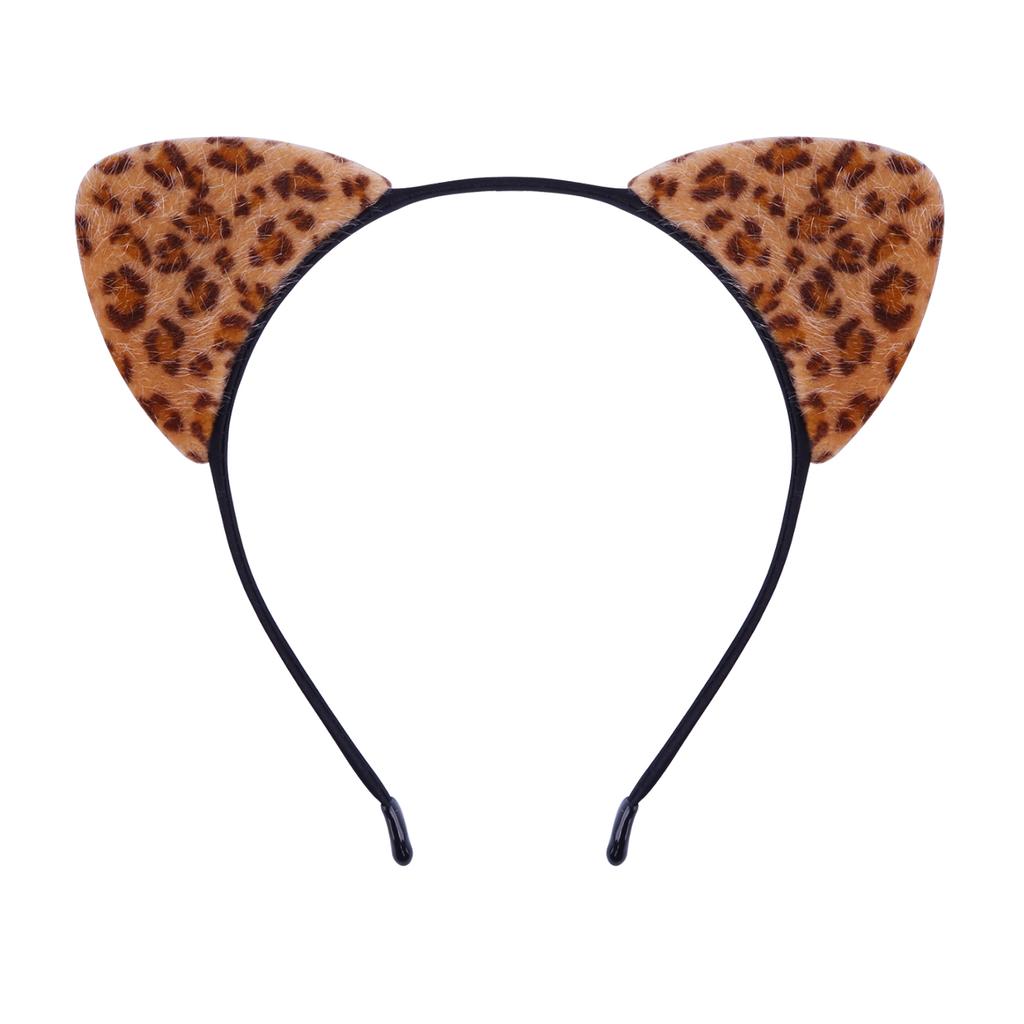 Leopardenmuster Glitzer Katzenohren Stirnband Metall Haarreifen Damen Party Accessoire Alltagskleidung Mädchen Festliche Katzenohren Haarband