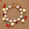 Korean-Style Mori Girl Sweet Cherry Bracelet for Women – Simple INS Design, Niche Style Student Bangle.