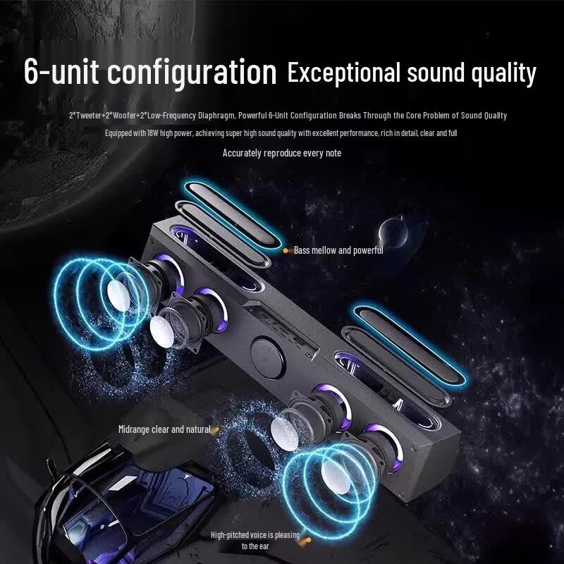 Soaiy SH18 Bluetooth Desktop Soundbar Speaker for Gaming & Multimedia (CN Version)