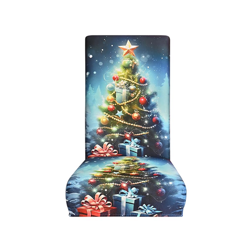 Noel Sandalye Kılıfları, Yüksek Esnek Çıkarılabilir Yıkanabilir Sandalye Koltuğu Koruyucu Kılıf Noel Dekorasyonu İçin Noel Temalı Dekor