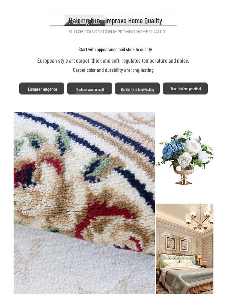 Nordic-Style Persian Ethnic Area Rug for Living Room: Soft Sofa & Coffee Table Pad